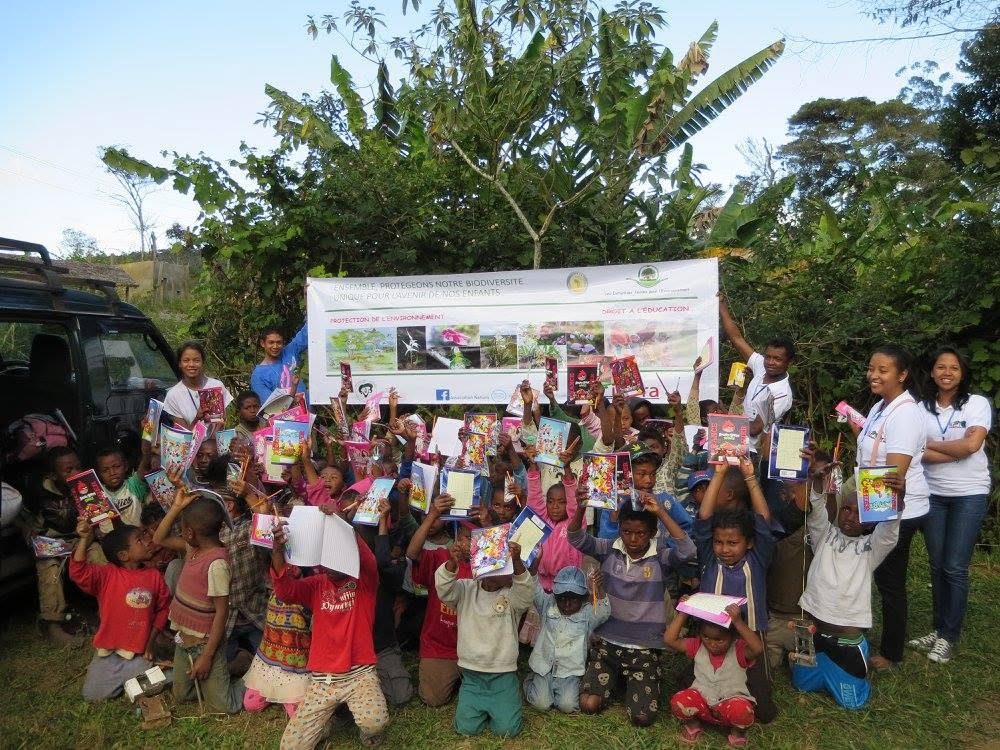 Children during an environmental education activity in Andasibe